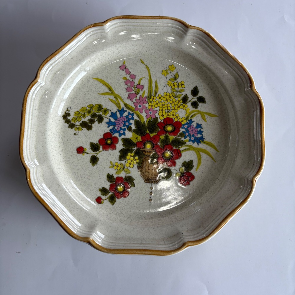 Mikasa Garden Club A Basket of Wildflowers Dinner Plates 11" Set of 6 Vintage